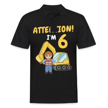 Cadeau 6 ans anniversaire garçon ou fille - Polo Homme - noir - Devant - Kai (181cm)