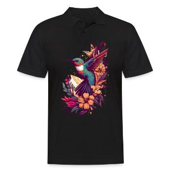 Kolibri Kolibris Vogel Hummingbird Tier - Männer Poloshirt - Schwarz - Vorne - Kai (181cm)