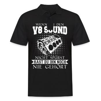 V8 Motor 8 Zylinder Hubraum Auto Tuning Tuner - Männer Poloshirt - Schwarz - Vorne - Kai (181cm)