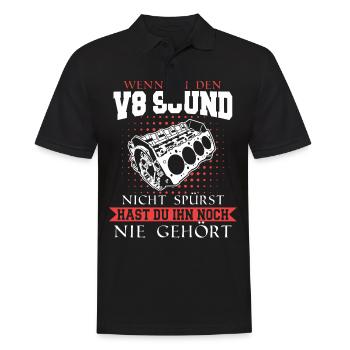 V8 Motor 8 Zylinder Hubraum Auto Tuning Tuner - Männer Poloshirt - Schwarz - Vorne - Kai (181cm)