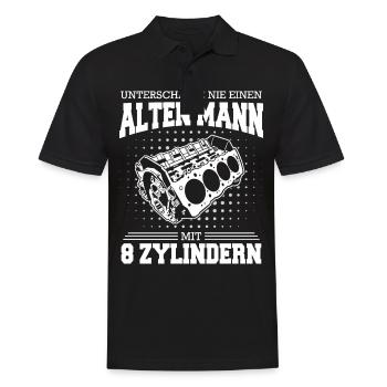 V8 Motor 8 Zylinder Hubraum Auto Tuning Tuner - Männer Poloshirt - Schwarz - Vorne - Kai (181cm)
