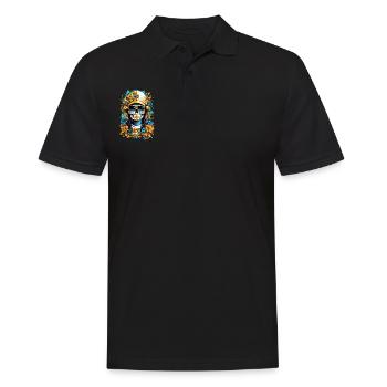 Golden Sugar Skull - Men's Polo Shirt - black - Front - Kai (181cm)