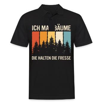 Baum Wald Bäume Natur Lustiger Spruch - Männer Poloshirt - Schwarz - Vorne - Kai (181cm)