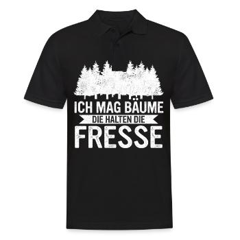 Baum Wald Bäume Natur Lustiger Spruch - Männer Poloshirt - Schwarz - Vorne - Kai (181cm)