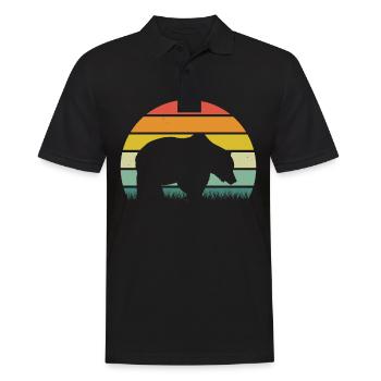 Ours, Ours, Grizzly, Ours brun - Polo Homme - noir - Devant - Kai (181cm)