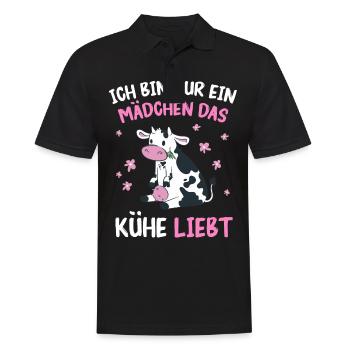 Kuh Kühe Bauer Landwirt Bauernhof Kalb Kälber Rind - Männer Poloshirt - Schwarz - Vorne - Kai (181cm)