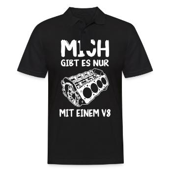 V8 Motor 8 Zylinder Hubraum Auto Tuning Tuner - Männer Poloshirt - Schwarz - Vorne - Kai (181cm)