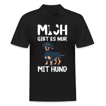 Dackel Dachshund Hund - Männer Poloshirt - Schwarz - Vorne - Kai (181cm)