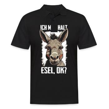 Esel Eselchen Maultier Muli - Männer Poloshirt - Schwarz - Vorne - Kai (181cm)