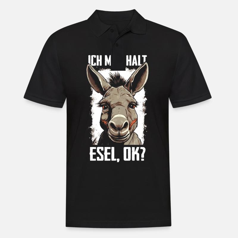Esel Eselchen Maultier Muli - Männer Poloshirt - Schwarz