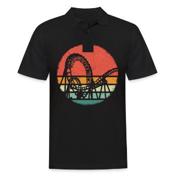 Roller Coaster Amusement Park Roller Coaster - Men's Polo Shirt - black - Front - Kai (181cm)
