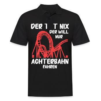 Achterbahn Freizeitpark Roller Coaster - Männer Poloshirt - Schwarz - Vorne - Kai (181cm)