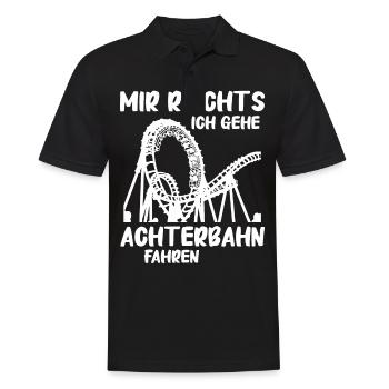 Achterbahn Freizeitpark Roller Coaster - Männer Poloshirt - Schwarz - Vorne - Kai (181cm)