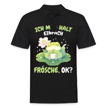 Frosch Grasfrosch Wasserfrosch Kröte - Männer Poloshirt - Schwarz - Vorne - Kai (181cm)
