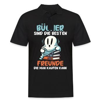Buch Lesen Bücher Buch Nerd Bücherwurm - Männer Poloshirt - Schwarz - Vorne - Kai (181cm)
