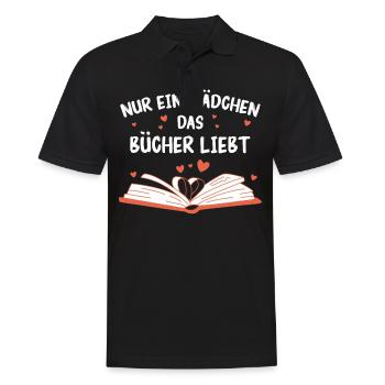 Buch Lesen Bücher Buch Nerd Bücherwurm - Männer Poloshirt - Schwarz - Vorne - Kai (181cm)