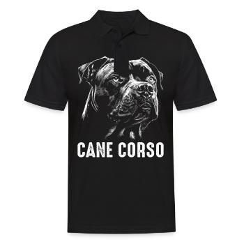 Cane Corso Hund - Männer Poloshirt - Schwarz - Vorne - Kai (181cm)