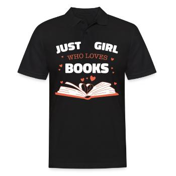 Bücher Buch lesen Bücherei Bibliothek Bücherwurm - Männer Poloshirt - Schwarz - Vorne - Kai (181cm)