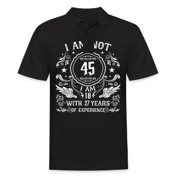 Cadeau 45 ans anniversaire garçon ou fille - Polo Homme - noir - Devant - Kai (181cm)