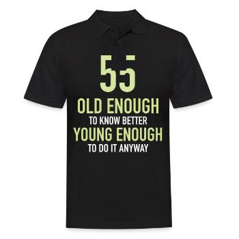 Cadeau 55 ans Anniversaire Enfant - Polo Homme - noir - Devant - Kai (181cm)