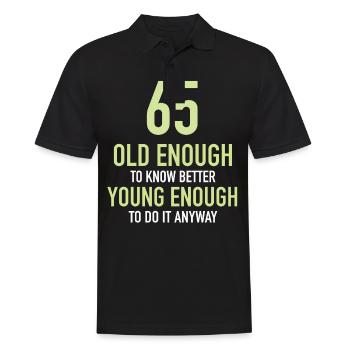 Cadeau 65 ans anniversaire garçon ou fille - Polo Homme - noir - Devant - Kai (181cm)