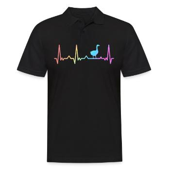 Gans Tier Vogel Gänse - Männer Poloshirt - Schwarz - Vorne - Kai (181cm)