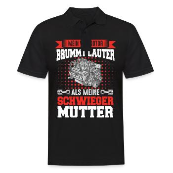V8 Motor 8 Zylinder Hubraum Auto Tuning Tuner - Männer Poloshirt - Schwarz - Vorne - Kai (181cm)