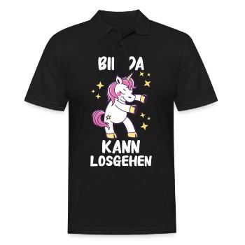 Einhorn Einhörner Fabelwesen Mystisch - Männer Poloshirt - Schwarz - Vorne - Kai (181cm)