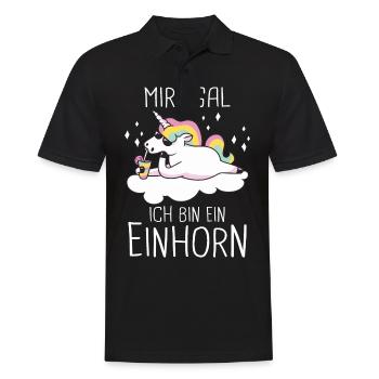 Einhorn Einhörner Fabelwesen Mystisch - Männer Poloshirt - Schwarz - Vorne - Kai (181cm)