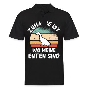 Stockente Entenvögel Ente Dunkelente Vogel - Männer Poloshirt - Schwarz - Vorne - Kai (181cm)