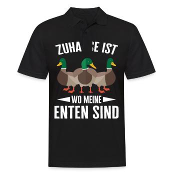Stockente Entenvögel Ente Dunkelente Vogel - Männer Poloshirt - Schwarz - Vorne - Kai (181cm)
