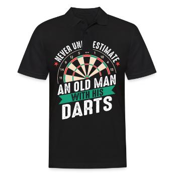 Fléchettes joueur jeu de fléchettes fléchettes sport - Polo Homme - noir - Devant - Kai (181cm)