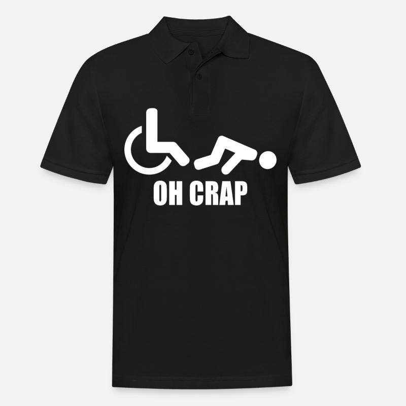 Rollstuhl Rollstuhlfahrer Behinderung Humor - Männer Poloshirt - Schwarz
