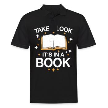 Bücher Buch lesen Bücherei Bibliothek Bücherwurm - Männer Poloshirt - Schwarz - Vorne - Kai (181cm)