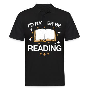 Bücher Buch lesen Bücherei Bibliothek Bücherwurm - Männer Poloshirt - Schwarz - Vorne - Kai (181cm)