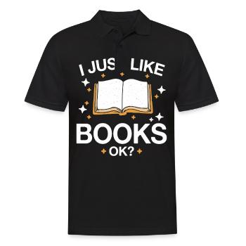 Bücher Buch lesen Bücherei Bibliothek Bücherwurm - Männer Poloshirt - Schwarz - Vorne - Kai (181cm)
