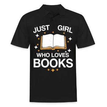 Bücher Buch lesen Bücherei Bibliothek Bücherwurm - Männer Poloshirt - Schwarz - Vorne - Kai (181cm)