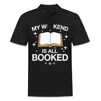 Bücher Buch lesen Bücherei Bibliothek Bücherwurm - Männer Poloshirt - Schwarz - Vorne - Kai (181cm)