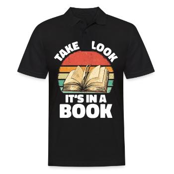 Bücher Buch lesen Bücherei Bibliothek Bücherwurm - Männer Poloshirt - Schwarz - Vorne - Kai (181cm)