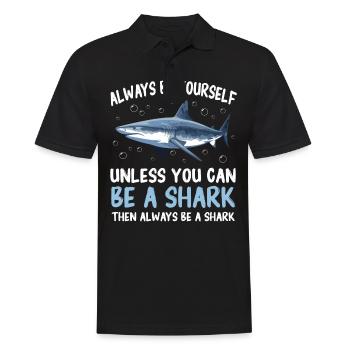 Shark, Ocean, Tiger Shark, Animal, Fish - Men's Polo Shirt - black - Front - Kai (181cm)