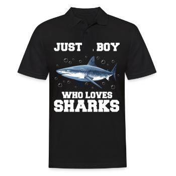 Shark, Ocean, Tiger Shark, Animal, Fish - Men's Polo Shirt - black - Front - Kai (181cm)