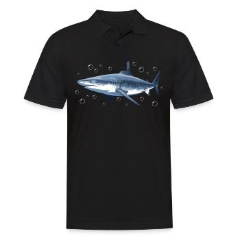 Shark, Ocean, Tiger Shark, Animal, Fish - Men's Polo Shirt - black - Front - Kai (181cm)