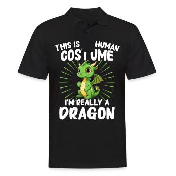 Drache Mystisch Drachen Fantasie - Männer Poloshirt - Schwarz - Vorne - Kai (181cm)