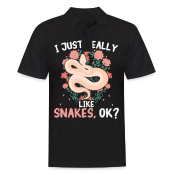 Snake, Snake, Animal - Men's Polo Shirt - black - Front - Kai (181cm)