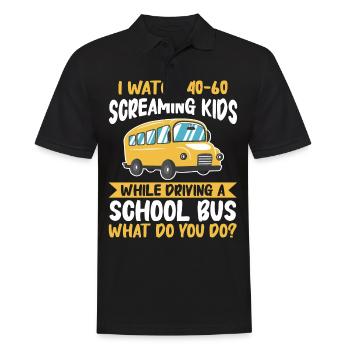 Bus Bus Driver School Bus - Men's Polo Shirt - black - Front - Kai (181cm)