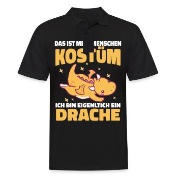 Drache Drachen Mystisch Fabelwesen - Männer Poloshirt - Schwarz - Vorne - Kai (181cm)