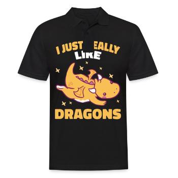 Dragon Mystique Dragon Fantaisie - Polo Homme - noir - Devant - Kai (181cm)