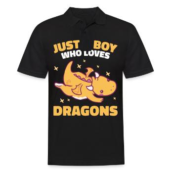 Drache Mystisch Drachen Fantasie - Männer Poloshirt - Schwarz - Vorne - Kai (181cm)