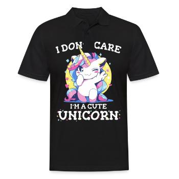 Unicorn Unicorns Fairy Tale Magical - Men's Polo Shirt - black - Front - Kai (181cm)