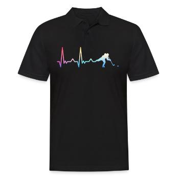 Eishockey Hockey Sport - Männer Poloshirt - Schwarz - Vorne - Kai (181cm)